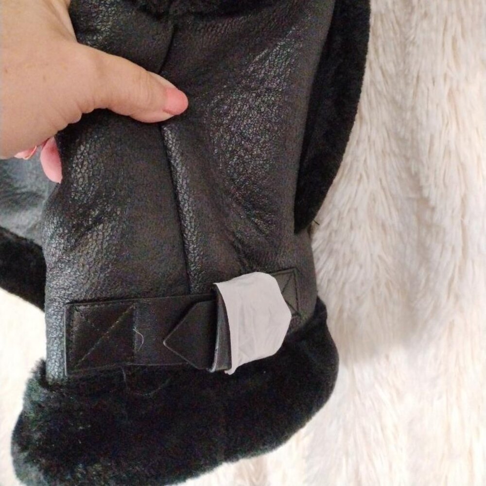 BLANKNYC Sherpa Moto Vest Faux Leather & Sherpa Trimmed Vest Size M NWT - Picture 8 of 14